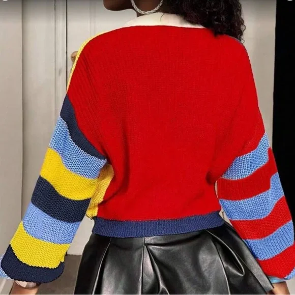 ✨Colorful Striped Women's Cardigan Sweater - Picture 3 of 7